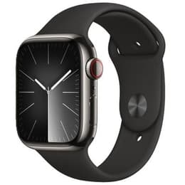 Apple Watch Series 9 (2023) GPS + Cellular 41 mm - Acero inoxidable Grafito - Correa deportiva Negro