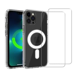 Funda iPhone 12 Pro Max y 2 protectores de pantalla - TPU - Transparente