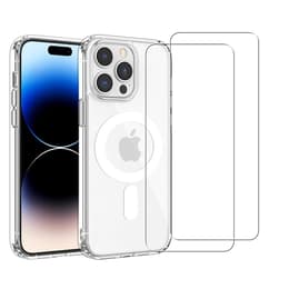 Funda iPhone 14 Pro Max y 2 protectores de pantalla - TPU - Transparente