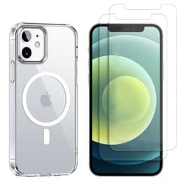 Funda iPhone 12 Mini y 2 protectores de pantalla - TPU - Transparente