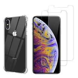 Funda iPhone XS MAX y 2 protectores de pantalla - TPU - Transparente