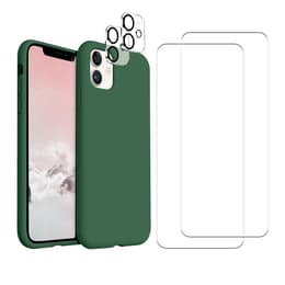 Funda iPhone 11 y 2 protectores de pantalla - Silicona -