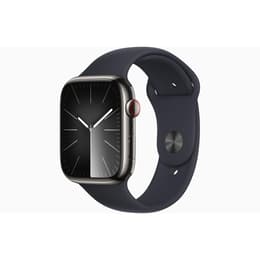 Apple Watch Series 9 (2023) GPS + Cellular 45 mm - Acero inoxidable Grafito - Correa deportiva Negro