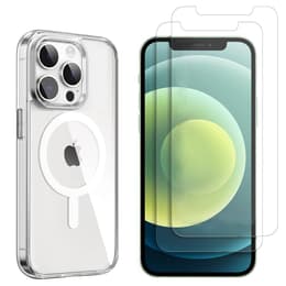 Funda iPhone 12/12 Pro y 2 protectores de pantalla - TPU - Transparente