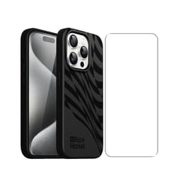 Back Market Funda iPhone 15 Pro y pantalla protectora - Plástico reciclado - Negro