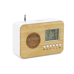 Mooov Réveil Bamboo de voyage avec fonction radio FM, date et température intérieure Radio Sí