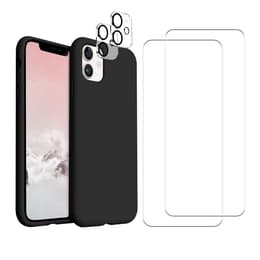 Funda iPhone 11 y 2 protectores de pantalla - Silicona - Negro